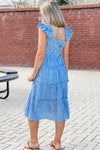 Picnic In The Park Smocked Tiered Dress - Lt. Blue | Makk Fashions