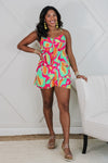 Picnic Ready Printed Flowy Top - Fuchsia/Green | Makk Fashions
