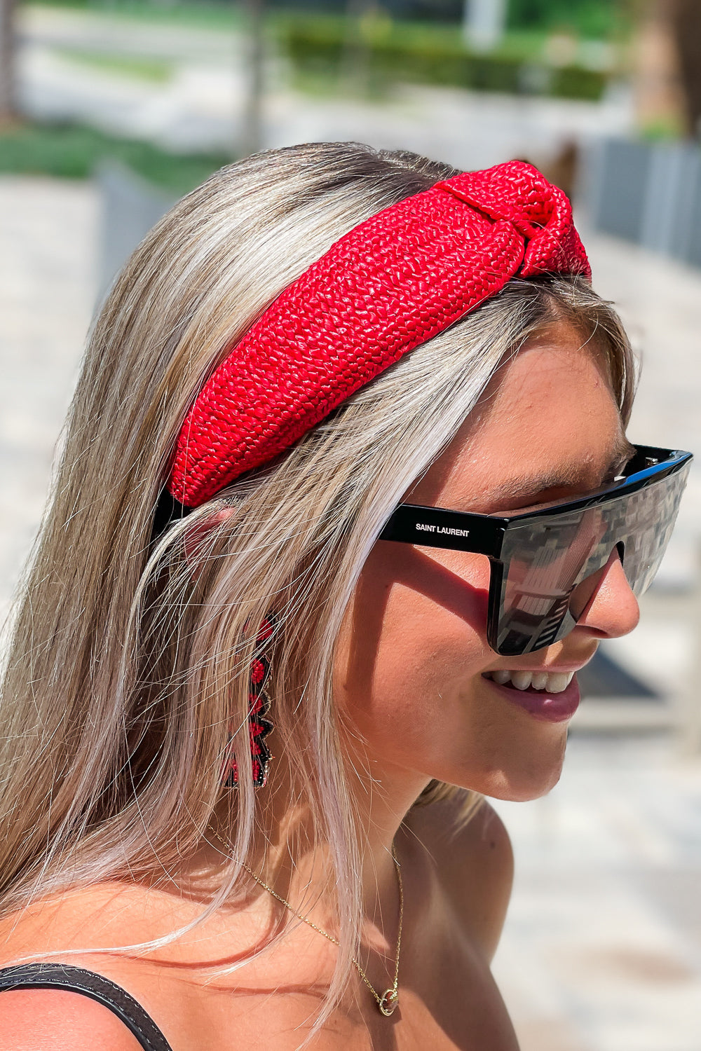 Rattan Knotted Headband - Red | Makk Fashions