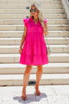 Ready To Travel Ruffle Tiered Dress - Hot Pink | Makk Fashions