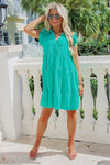 Ready To Travel Ruffle Tiered Dress - Jade Green | Makk Fashions