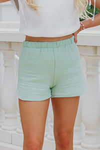 Relaxed Summer Days Gauze Shorts - Lime | Makk Fashions