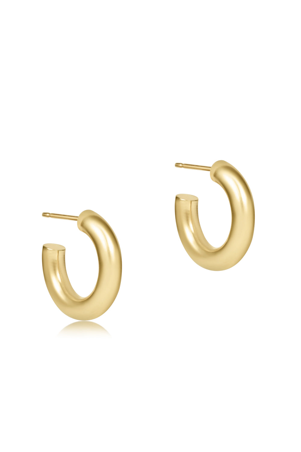 enewton: Round Gold 0.5" Post Hoop - 4mm | Makk Fashions