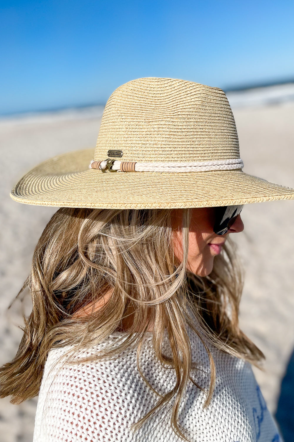 Sara Women's Paper Braid Safari Hat - Natural | Makk Fashions