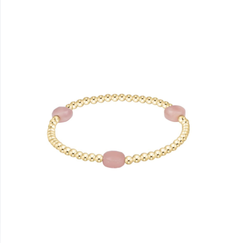 enewton: Admire Gem 3mm Gold Bracelet - Pink Opal