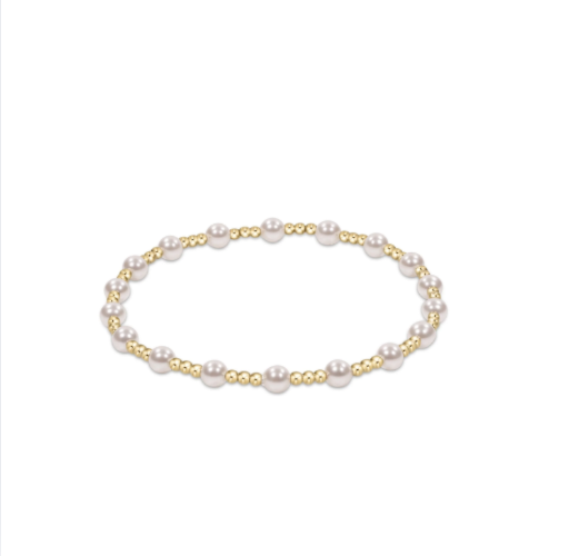 enewton: Classic Sincerity Pattern 5mm Bead Bracelet - Pearl