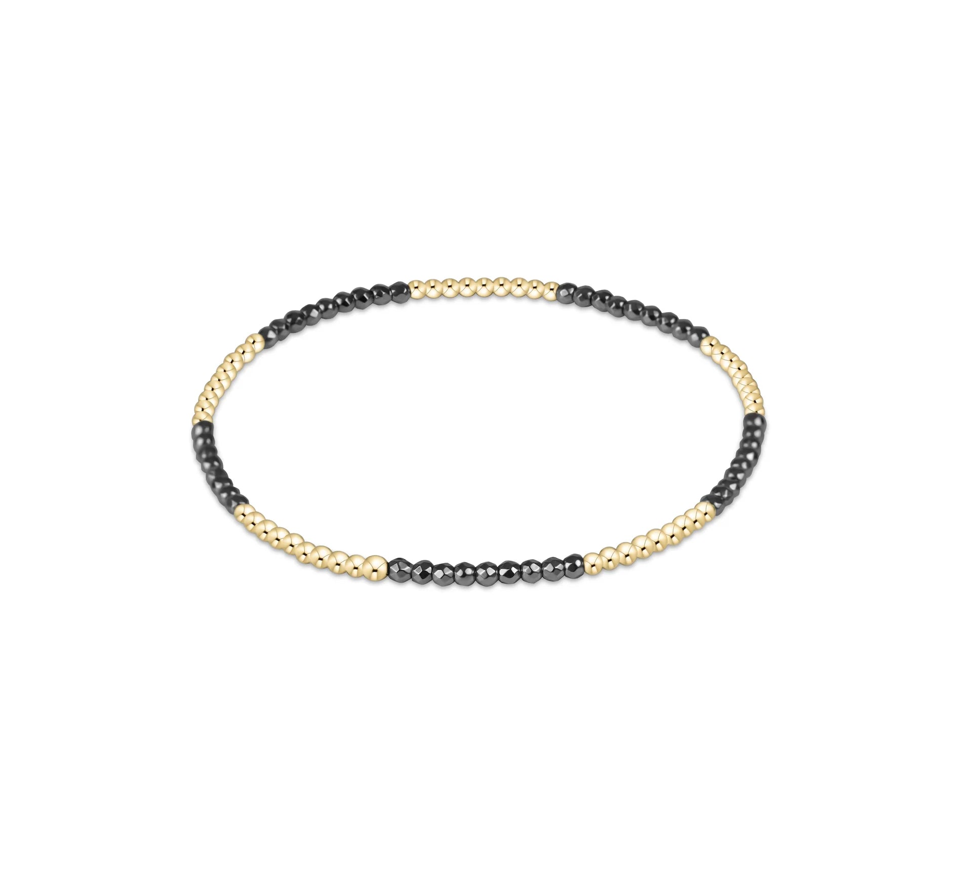 enewton: Blissful 2.5mm Pattern Bead Bracelet - Silver Faceted Hematite