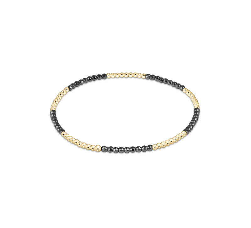 enewton: Blissful 2.5mm Pattern Bead Bracelet - Silver Faceted Hematite