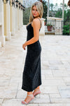 Shining Bright Midi Slip Dress - Black | Makk Fashions