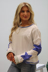 Shining Star Mineral Washed Sweatshirt - Blue | Makk Fashions