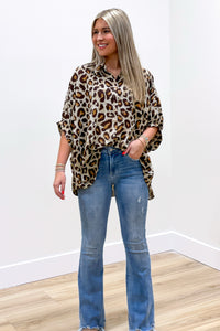 Show Your Passion Leopard Print Top - Brown/Tan | Makk Fashions