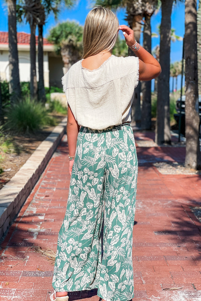 Simply Falling For You Split Leg Pants - Green | Makk Fashions