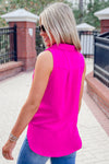 Simply Sleek V-Neck Top - Hot Pink | Makk Fashions