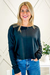 Simply Soft Round Neck Sweater - Black | Makk Fashions