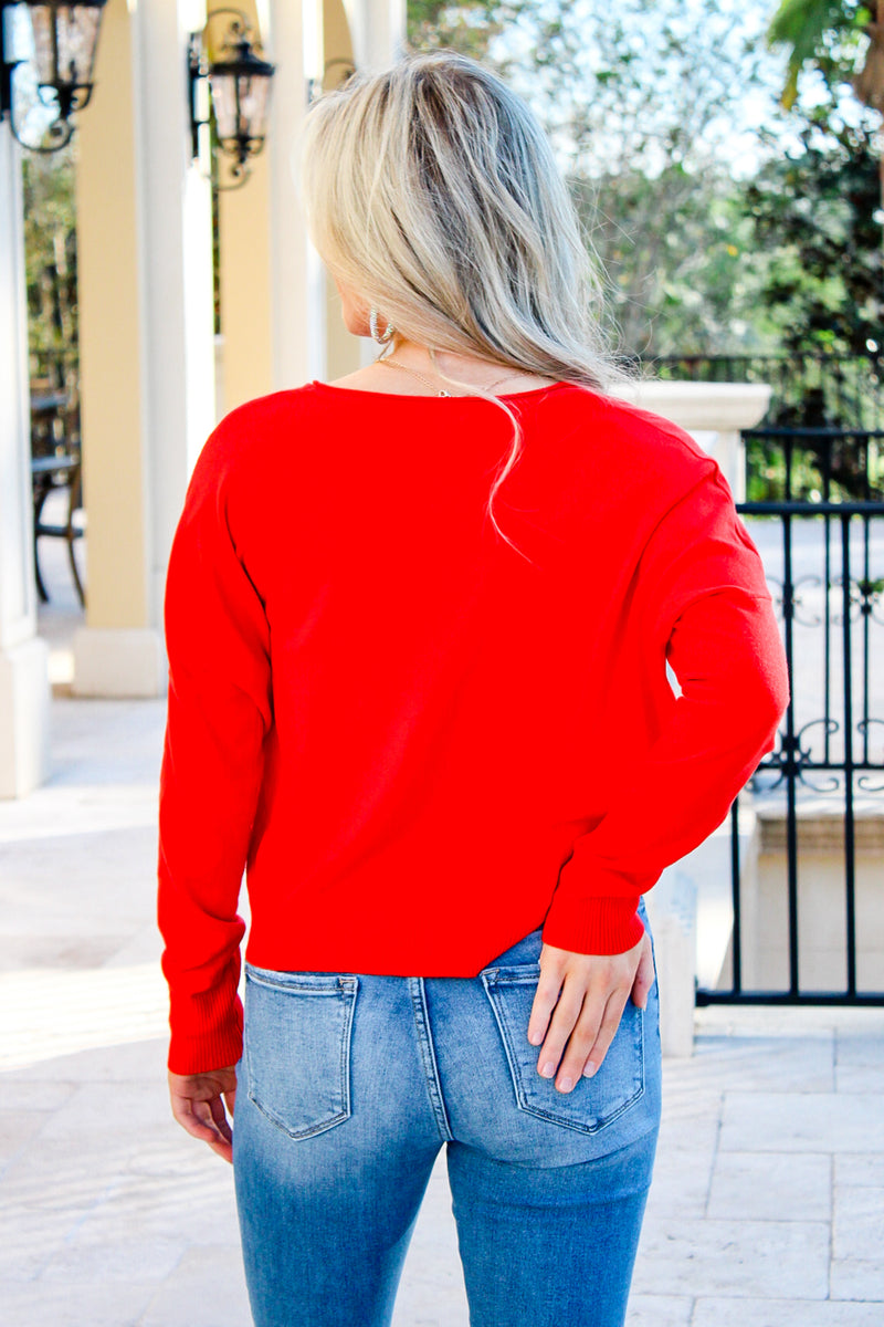 Simply Soft Round Neck Sweater - Cranberry | Makk Fashions