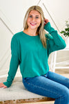 Simply Soft Round Neck Sweater - Spruce | Makk Fashions