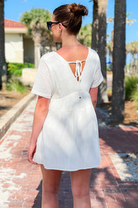 Skies The Limit Tiered Mini Dress - White | Makk Fashions