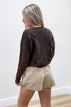 Snuggle Up to Me V-Neck Sweater - Dark Brown | Makk Fashions