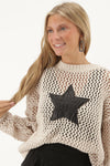 Star Of The Show Crochet Sweater - Oatmeal