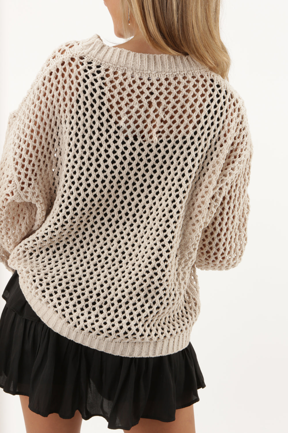 Star Of The Show Crochet Sweater - Oatmeal