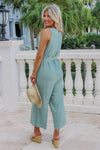 Summer Adventures Wide Leg Jumpsuit - Sage | Makk Fashions