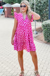 Summer Waves Ruffle Tiered Dress - Pink | Makk Fashions