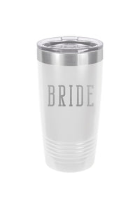 "Bride" 20 oz Insulated Tumbler - White | Makk Fashions