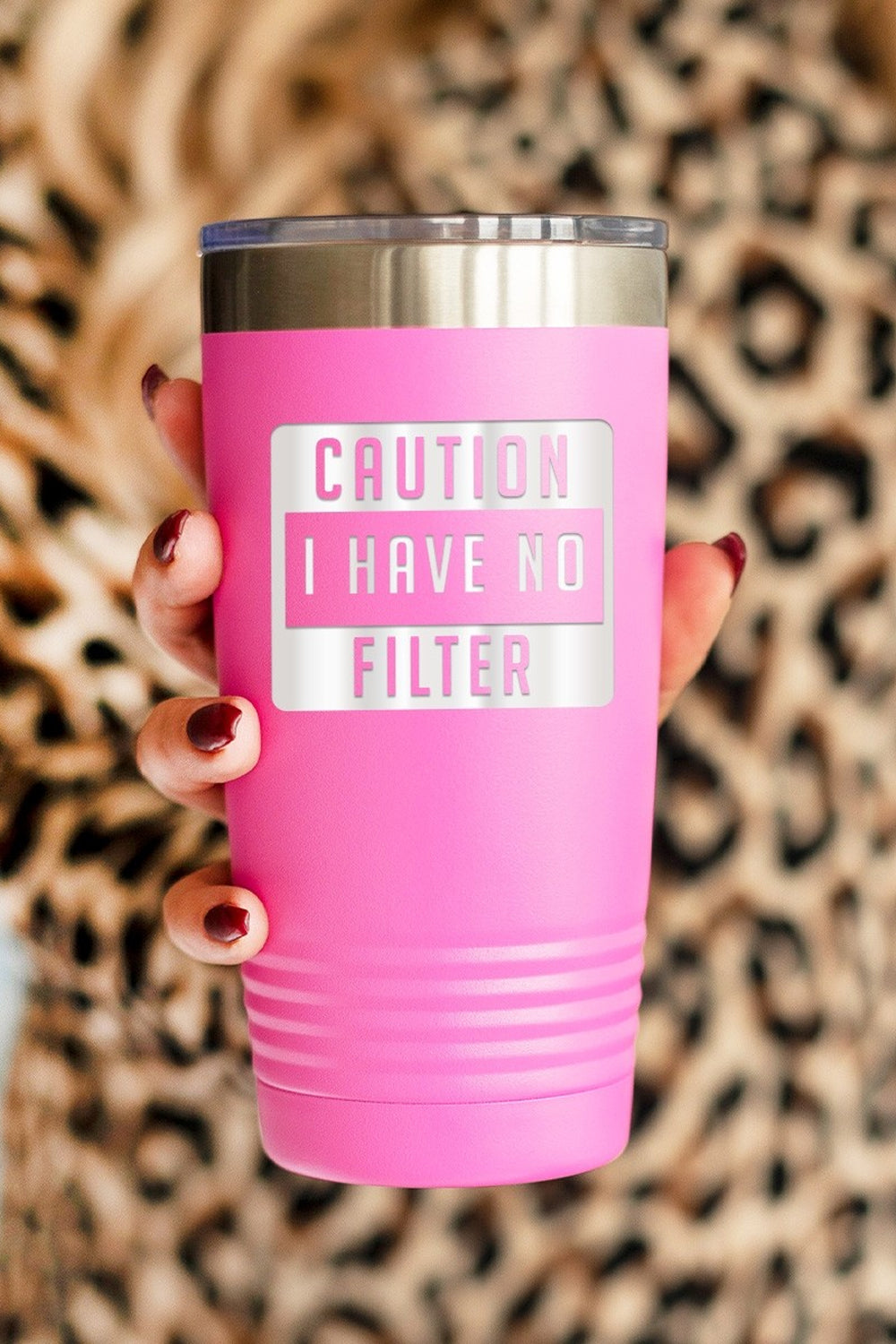 Caution I Have No Filter Insulated Tumbler- Pink | Makk Fashions