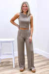 Talk Of The Town Textured Crop Top - Coco