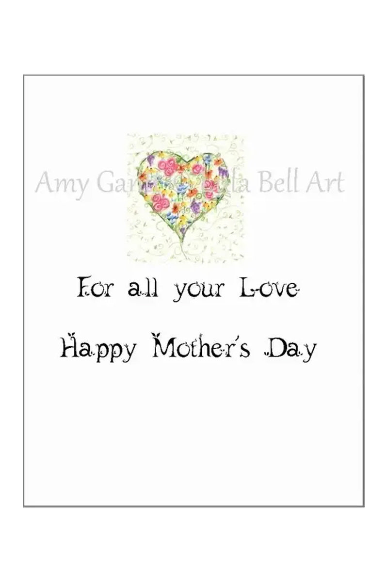 Thank You Mom Heart Of Flowers Greeting Card | Makk Fashions