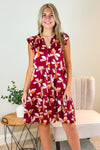 Thankful For You Tiered Mini Dress - Wine | Makk Fashions