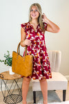 Thankful For You Tiered Mini Dress - Wine | Makk Fashions
