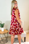 Thankful For You Tiered Mini Dress - Wine | Makk Fashions