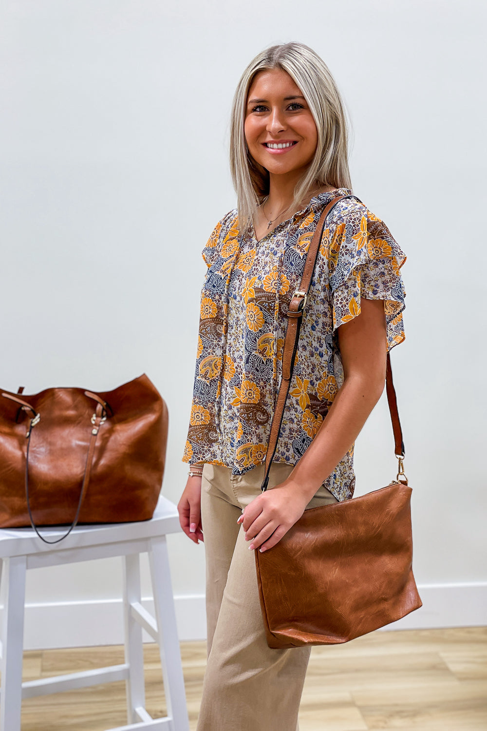 The Iris 2-1 Tote Bag - Brown