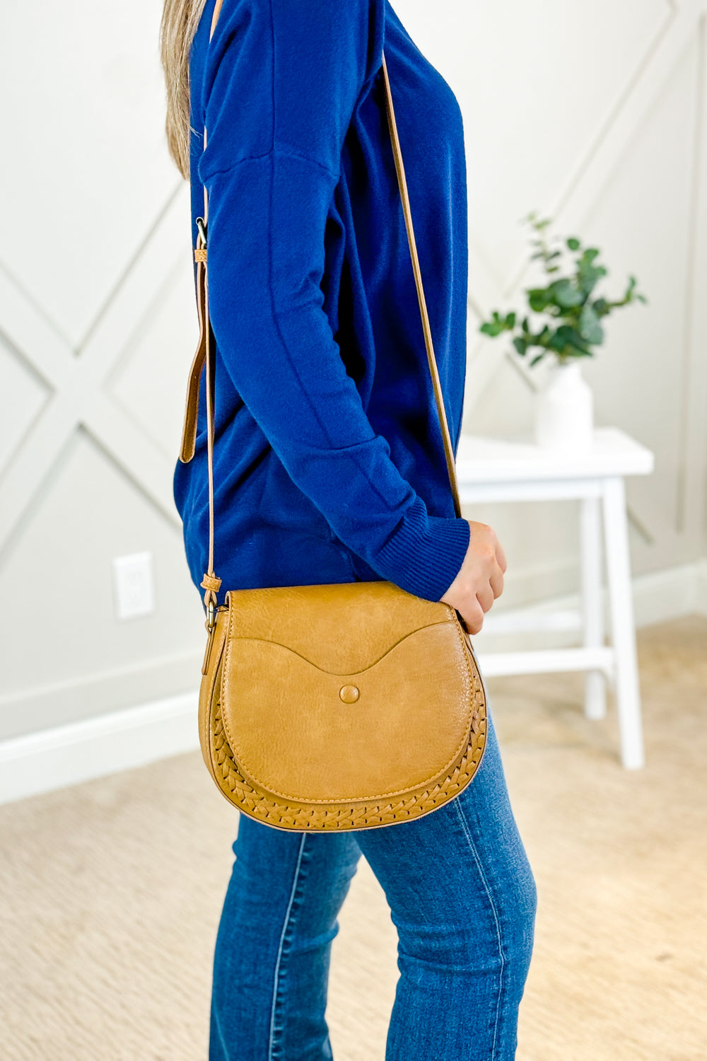 The Jessica Crossbody Shoulder Bag - Tan | Makk Fashions