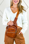 The Parker Sling Backpack Bag - Brown | Makk Fashions