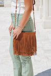 The Savannah Fringe Crossbody Bag - Tan | Makk Fashions