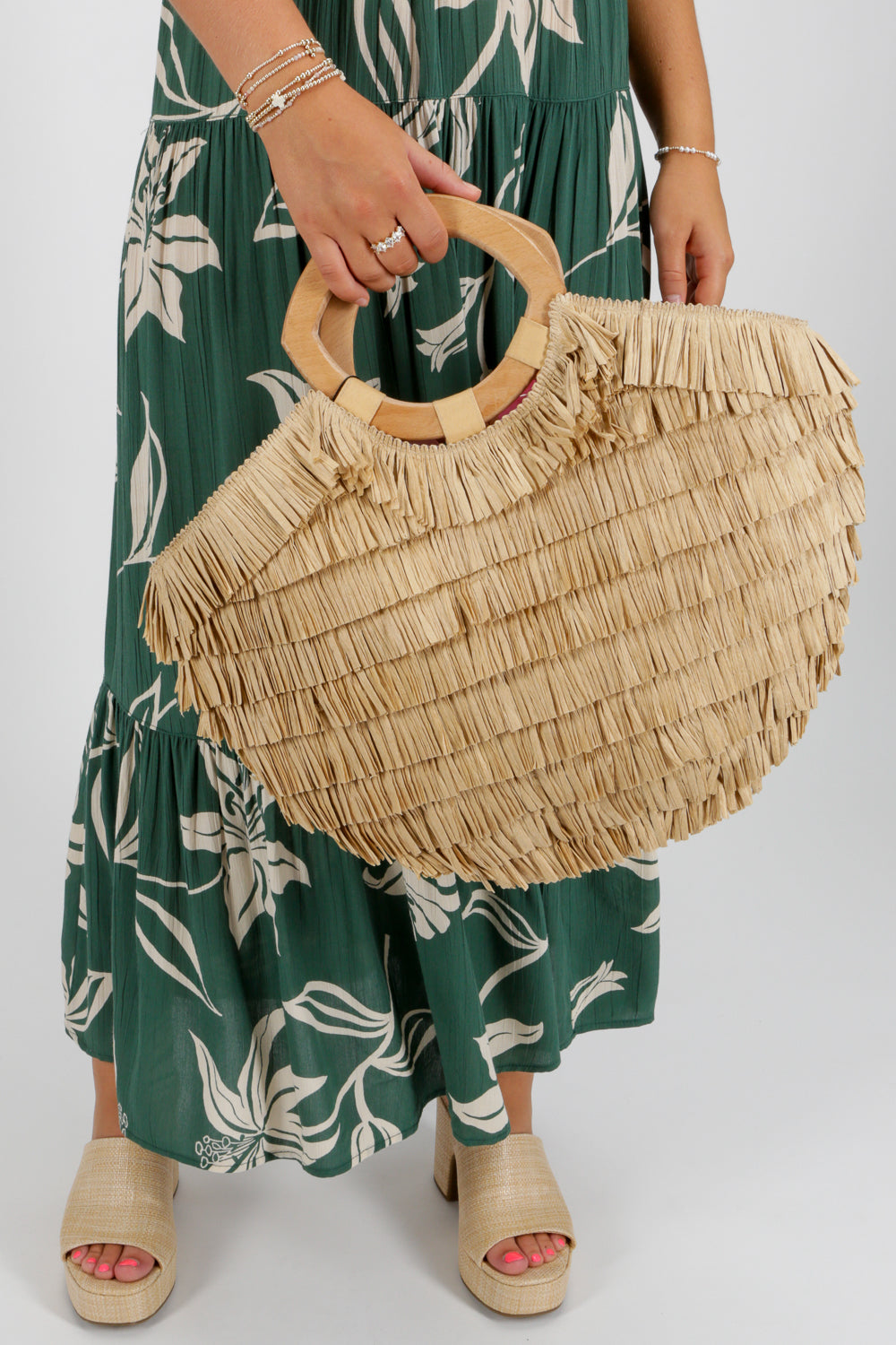 Tiki Summer Fun Raffia Bag - Natural | Makk Fashions