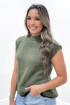 To The Point Contrast Hem Sweater - Olive | Makk Fashions