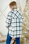 Trend Setter Button Down Plaid Shacket - Cream/Black | Makk Fashions
