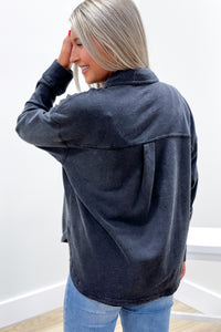 True Times Oversized Shacket - Charcoal | Makk Fashions