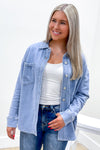 True Times Oversized Shacket - Denim | Makk Fashions