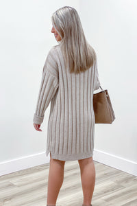 Warm Me Up Sweater Dress - Taupe | Makk Fashions