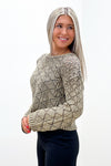 Warm Thoughts Crochet Sweater - Dry Herb | Makk Fashions