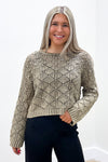 Warm Thoughts Crochet Sweater - Dry Herb | Makk Fashions