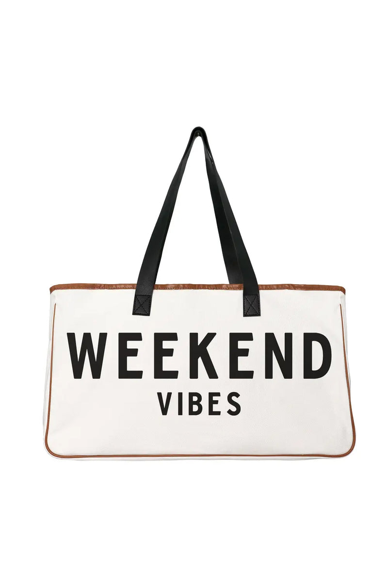 "Weekend Vibes" Canvas Tote | Makk Fashions
