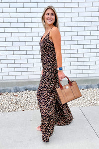 Wild About You Leopard Print Jumpsuit - Brown | Makk Fashions