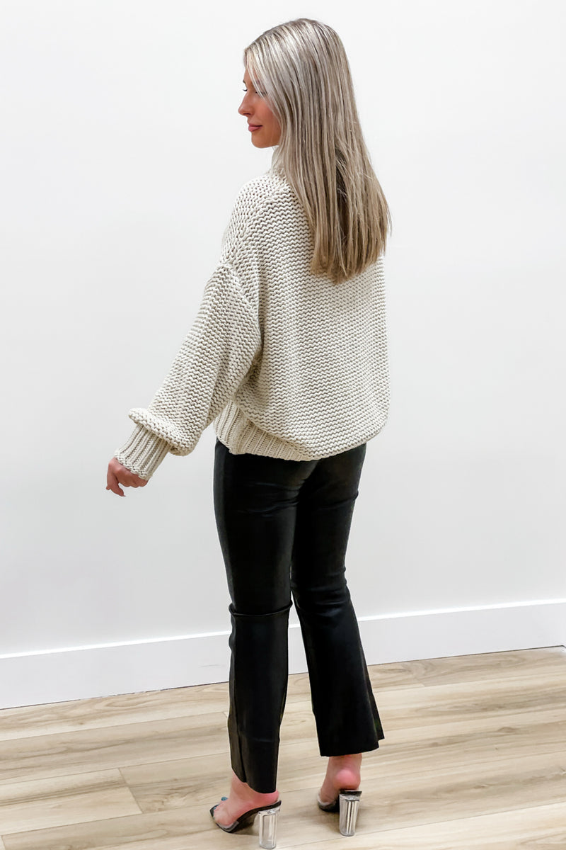 Winter Delight Turtle Neck Sweater - Sand | Makk Fashions