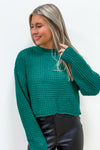 Winter Lover Cropped Sweater - Green | Makk Fashions