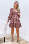 Wishful Thinking Lace Tiered Dress - Wine